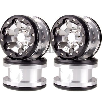 ποιότητας  1:10 RC Model Car 4P 2.2" 6 Holes Beadlock Wheels Aluminum Rims Hub For Axial Yeti / Emerging RC 90056 90053 90045 90031 Crawler εργοστάσιο